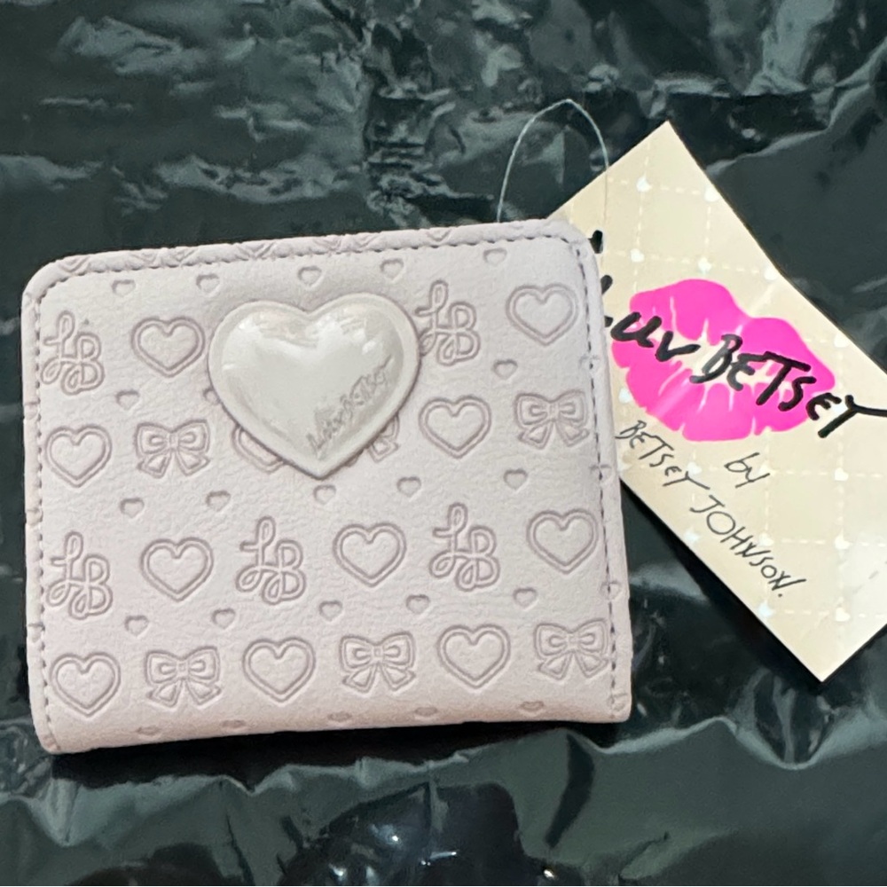 Betsey Johnson Heart Embossed Purple Wallet